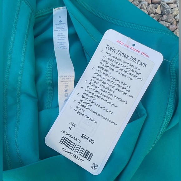 NWT Lululemon "Train Times ⅞ Pant" - size 6 - Picture 2 of 4